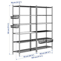 OMAR - 2 shelf sections, 197x36x181 cm - best price from Maltashopper.com 89279051