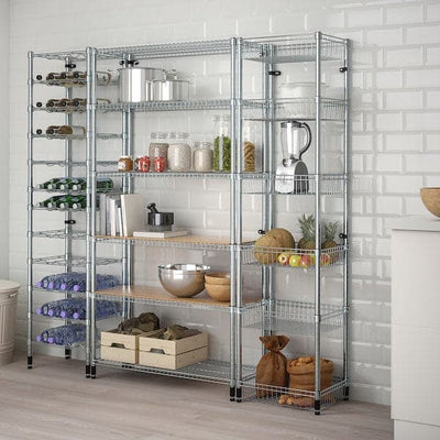 OMAR - 3 sections, with 2 shelf liners, 187x36x181 cm - best price from Maltashopper.com 69419694