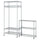 OMAR shelving unit with clothes rail, with 1 shelf/galvanised, 186x50x201 cm