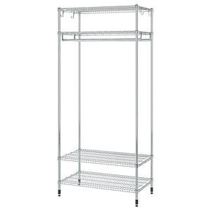 OMAR - Shelving unit with clothes rail, galvanised, 92x50x201 cm - best price from Maltashopper.com 60530978