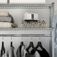 OMAR - Shelving unit with clothes rail, galvanised, 92x50x201 cm - best price from Maltashopper.com 60530978