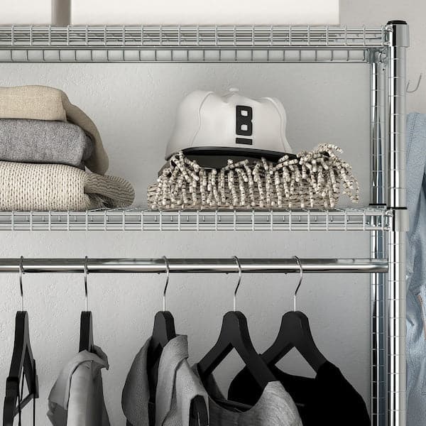 Ikea OMAR - Shelving unit with clothes rail, galvanised, 92x50x201 cm