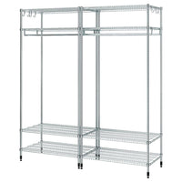 OMAR - Shelving unit with clothes rail, galvanised, 186x50x201 cm - best price from Maltashopper.com 59487688