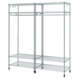 OMAR shelving unit with clothes rail, galvanised, 186x50x201 cm