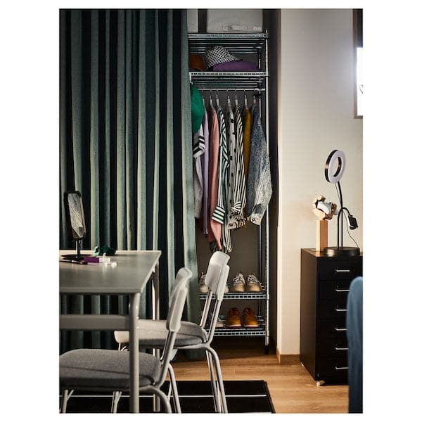 OMAR - Shelving unit with clothes rail, galvanised, 92x50x201 cm - best price from Maltashopper.com 60530978