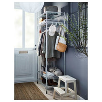 OMAR - Shelving unit with clothes rail, galvanised, 92x50x201 cm - best price from Maltashopper.com 60530978