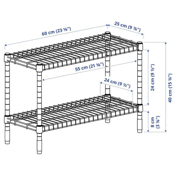 OMAR - Shelving unit, galvanised, 60x25x40 cm - best price from Maltashopper.com 30483073