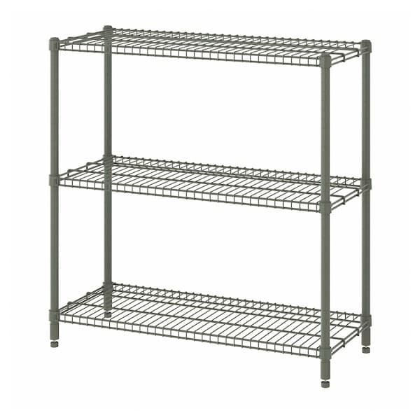 OMAR - Shelving unit, grey-green, 92x36x94 cm