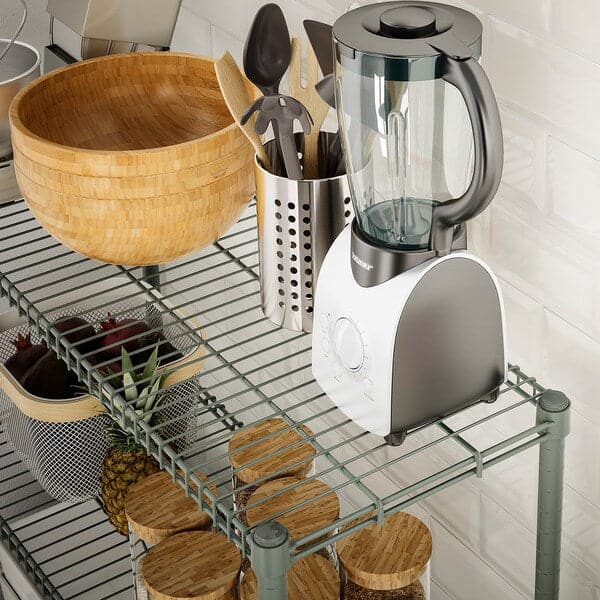 OMAR - Shelving unit, grey-green, 92x36x94 cm - best price from Maltashopper.com 50483072