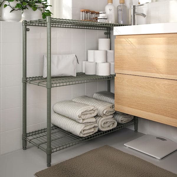 OMAR - Shelving unit, grey-green, 92x36x94 cm - best price from Maltashopper.com 50483072