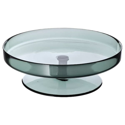 OMBONAD - Serving plate, glass grey, 29 cm