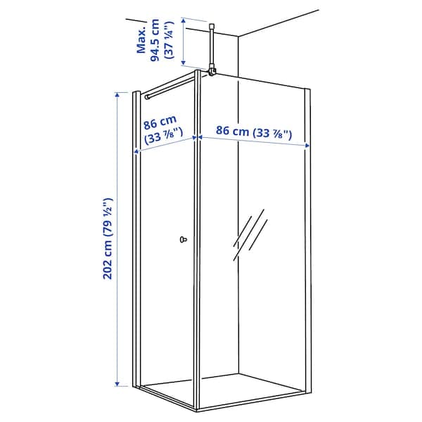 OPPEJEN - Corner shower, 86x86x202 cm - best price from Maltashopper.com 79326251