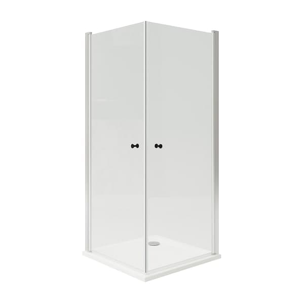 OPPEJEN / FOTINGEN - Shower enclosure with 2 doors/tray, 90x90x205 cm - best price from Maltashopper.com 59326252