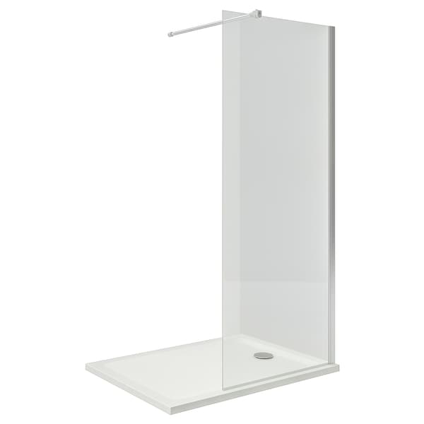 OPPEJEN / FOTINGEN - Walk-in shower w screen and tray , 90x120x203 cm - best price from Maltashopper.com 19326254