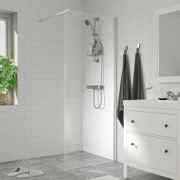 OPPEJEN - Shower screen, glass, 84x199 cm - best price from Maltashopper.com 50410165