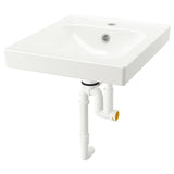 ORRSJÖN wash-basin with water trap, white, 44x49 cm