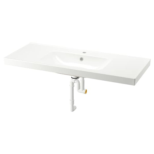Ikea ORRSJÖN - Washbasin with siphon, white,122x49 cm
