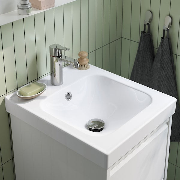 ORRSJÖN - Wash-basin with water trap, white, 42x49 cm - best price from Maltashopper.com 49516752