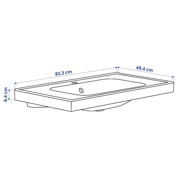 ORRSJÖN - Wash-basin with water trap, white, 82x49 cm - best price from Maltashopper.com 09516754