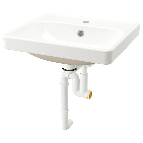 ORRSJÖN - Semi-recessed wash-basin w watr trp, white, 50x44 cm - best price from Maltashopper.com 09516914