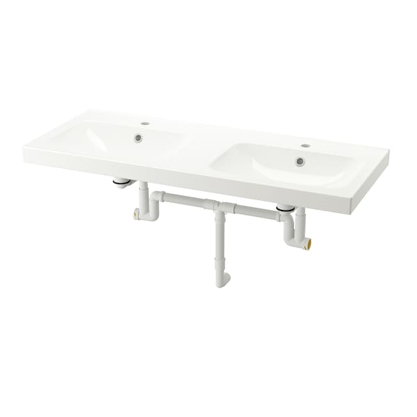 ORRSJÖN - Double washbasin white,122x49 cm