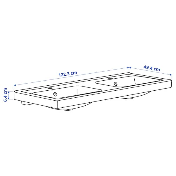 Ikea ORRSJÖN - Double washbasin white,122x49 cm
