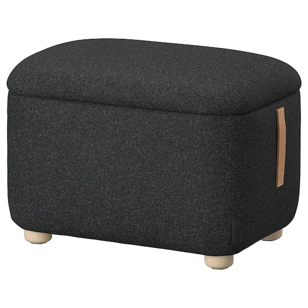 OSKARSHAMN - Footstool with storage, Gunnared black-grey - best price from Maltashopper.com 50488456