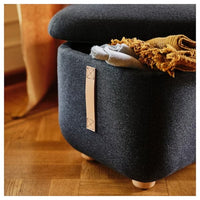 OSKARSHAMN - Footstool with storage, Gunnared black-grey - best price from Maltashopper.com 50488456