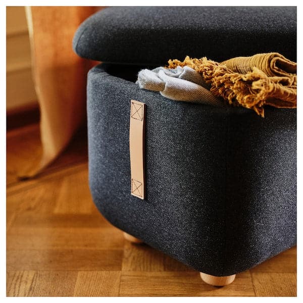 Ikea OSKARSHAMN - Footstool with storage, Gunnared black-grey
