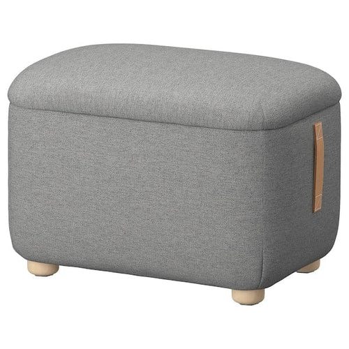 OSKARSHAMN - Footstool with storage, Tibbleby beige/grey ,