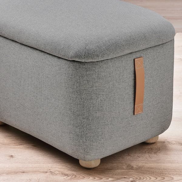 Ikea OSKARSHAMN - Footstool with storage, Tibbleby beige/grey ,