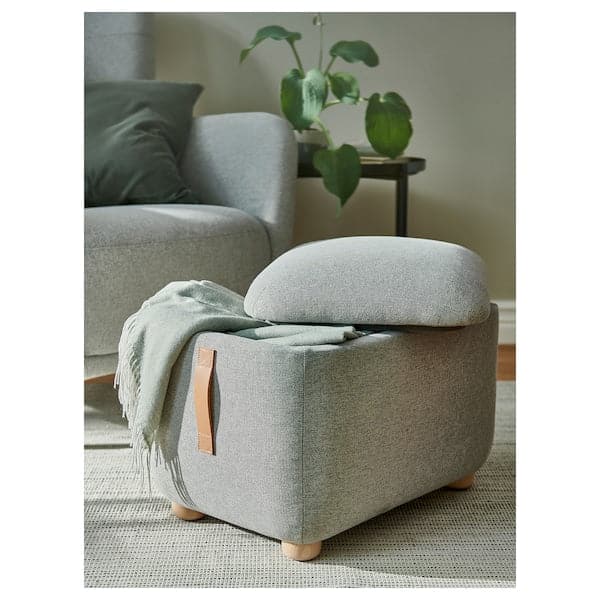 OSKARSHAMN - Footstool with storage, Tibbleby beige/grey 
