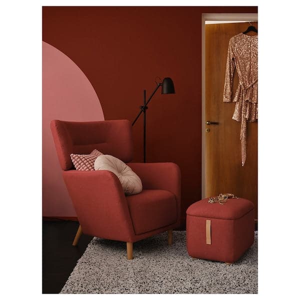 OSKARSHAMN - Armchair with Footstool, Tonerud red , - best price from Maltashopper.com 99485338