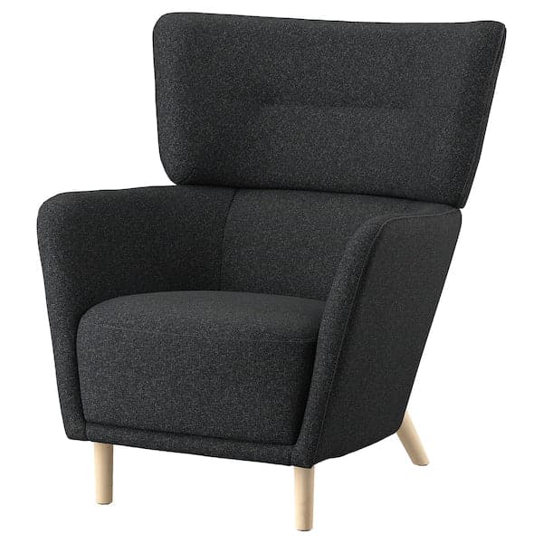 OSKARSHAMN - Armchair, Gunnared black-grey ,