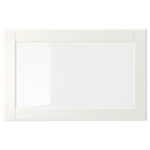 OSTVIK - Glass door, white/clear glass, 60x38 cm