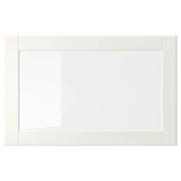 OSTVIK - Glass door, white/clear glass, 60x38 cm