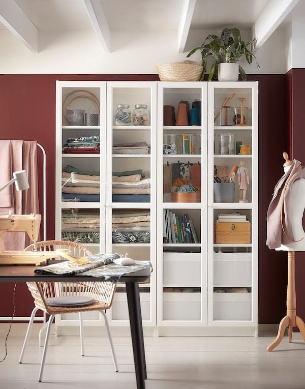 OXBERG - Glass door, white, 40x192 cm - best price from Maltashopper.com 90275617