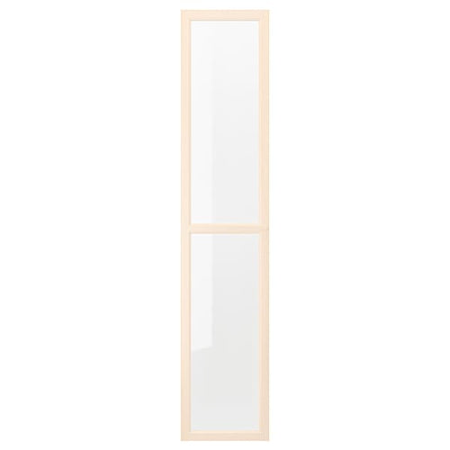 OXBERG - Glass door, birch effect,40x192 cm