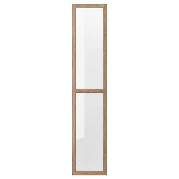 OXBERG - Glass door, oak effect, 40x192 cm - best price from Maltashopper.com 40477415