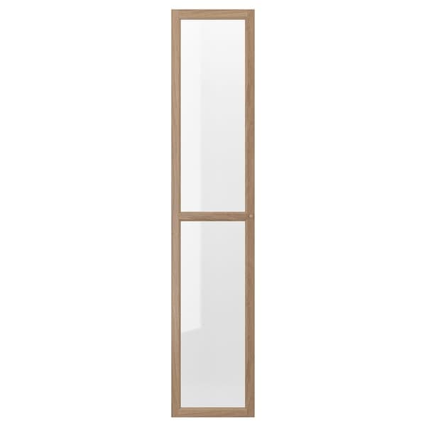 OXBERG - Glass door, oak effect, 40x192 cm - best price from Maltashopper.com 40477415