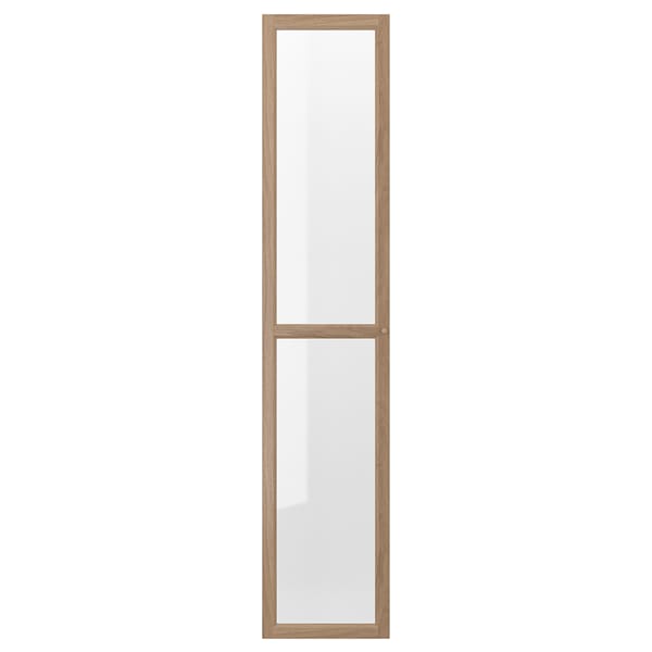 OXBERG - Glass door, oak effect, 40x192 cm