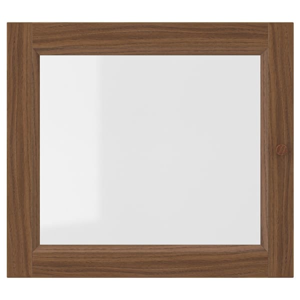 Ikea OXBERG - Glass door, brown walnut effect, 40x35 cm