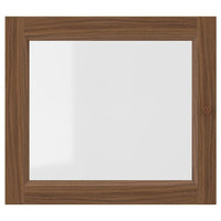 OXBERG glass door, brown walnut effect, 40x35 cm