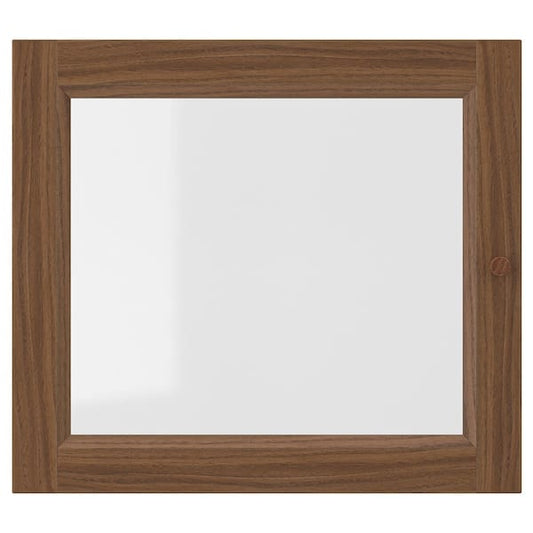 Ikea OXBERG - Glass door, brown walnut effect, 40x35 cm