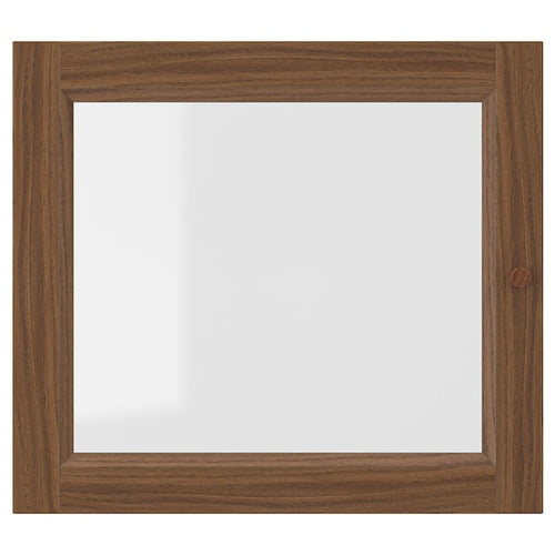 OXBERG - Glass door, brown walnut effect, 40x35 cm