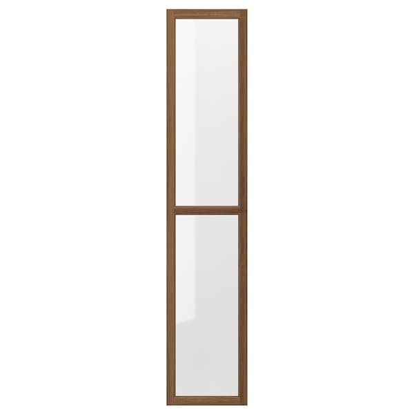 Ikea OXBERG - Glass door, brown walnut effect, 40x192 cm