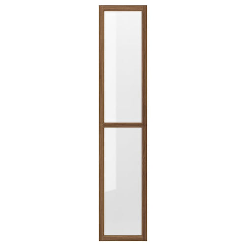 OXBERG - Glass door, brown walnut effect, 40x192 cm