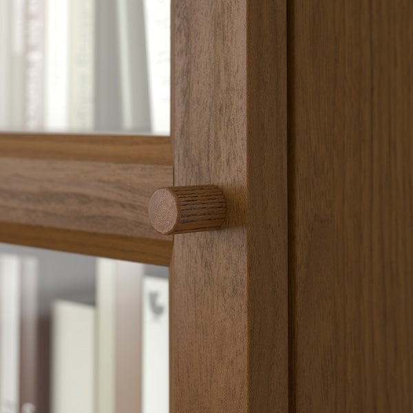 OXBERG - Glass door, brown walnut effect, 40x192 cm - best price from Maltashopper.com 20508700