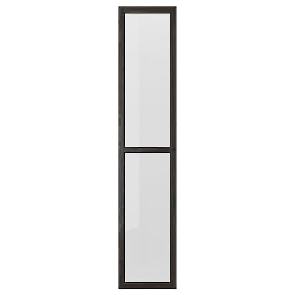 Ikea OXBERG - Glass door, dark brown oak effect,40x192 cm