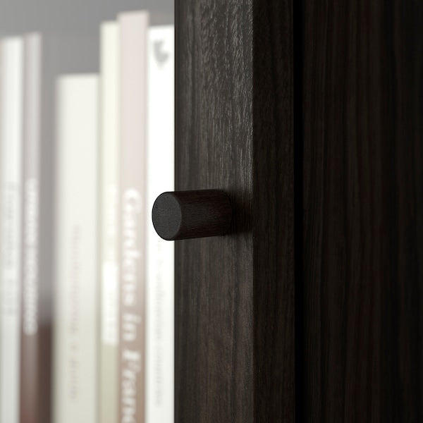 OXBERG - Glass door, dark brown oak effect,40x35 cm - best price from Maltashopper.com 20492898